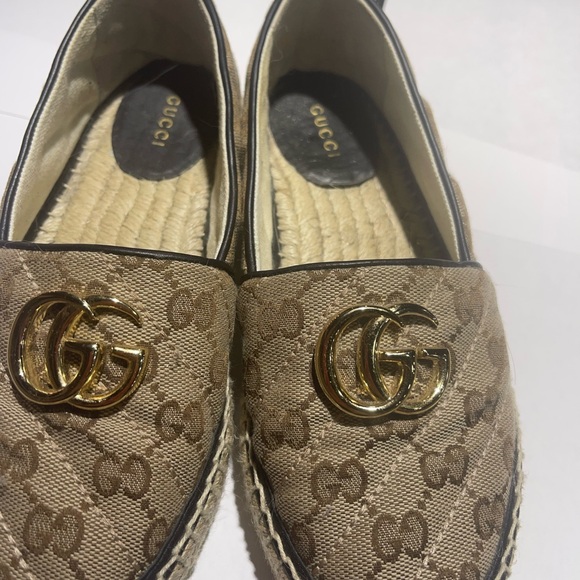 WOMEN'S GG MATELASSÉ CANVAS ESPADRILLE Size 35.5 - Picture 10 of 15